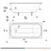 Чугунная ванна Tempra Simple 150x70 (квадратные ручки)